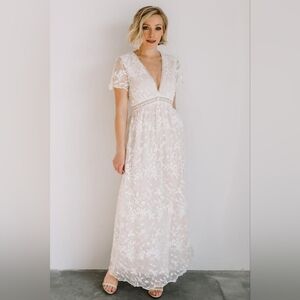 Baltic Born Medium White Lace Maxi Dress